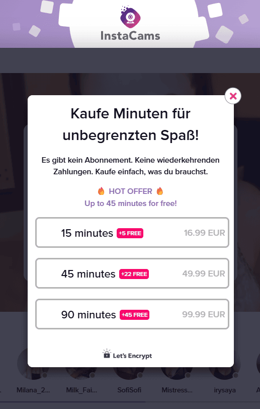 Was kostet InstaCams?